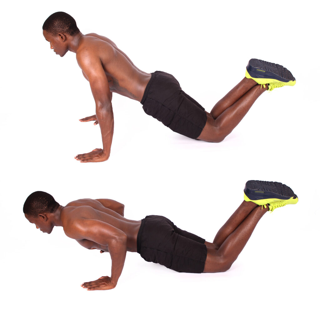 Weight loss exercises to do at home: knee push ups.